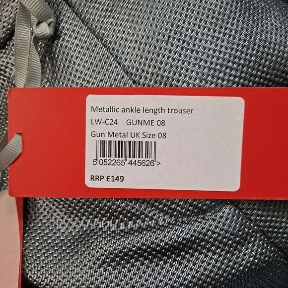 Pure Collection Metallic Ankle Length Trouser Gunmetal Grey 6 - Picture 4 of 5